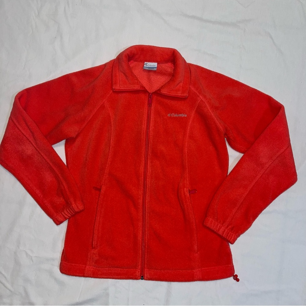 Columbia Jacket Coral Pink Full Zip Mock Neck Outdoors Pockets Womens Small